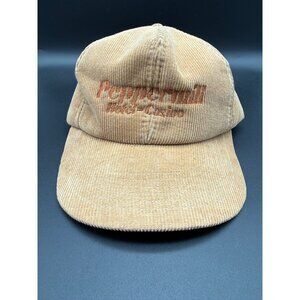 Vintage Peppermill Hat Corduroy Snapback Tan Hotel Casino Advertising Travel